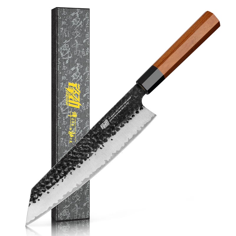 FINDKING Dynasty Series Japanese Kiritsuke Knife, Multi-Purpose Gyuto Chef knife, 9Cr18MoV High Carbon Steel Blade, African Rosewood Octagonal Handle, for Meat, Fruits, Vegetables,9 Inches - Image 1